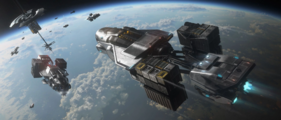 Hull-A flying toward busy station above world.png