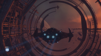 Carrack emerging from the Pyro Jump point